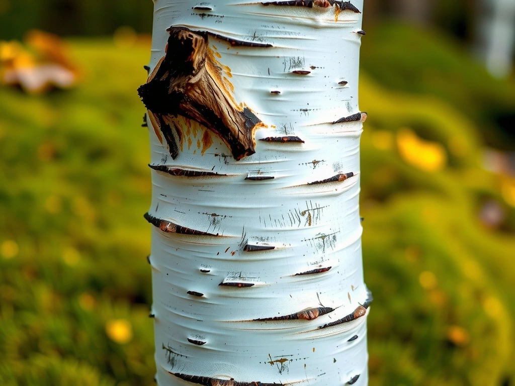 Textur weißer Birkenrinde mit natürlichen Knoten